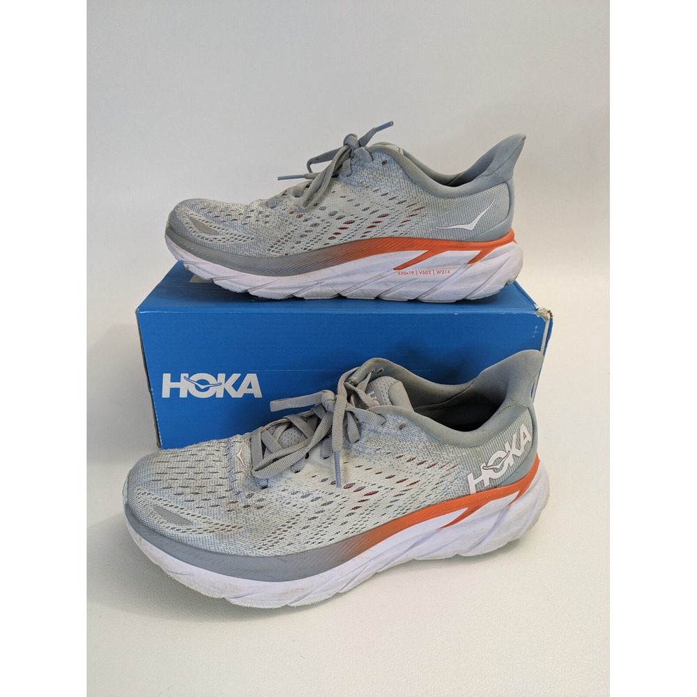 Hoka ONE ONE Womens Clifton 8 Mesh Blue Fog Plein Air Trainers 7